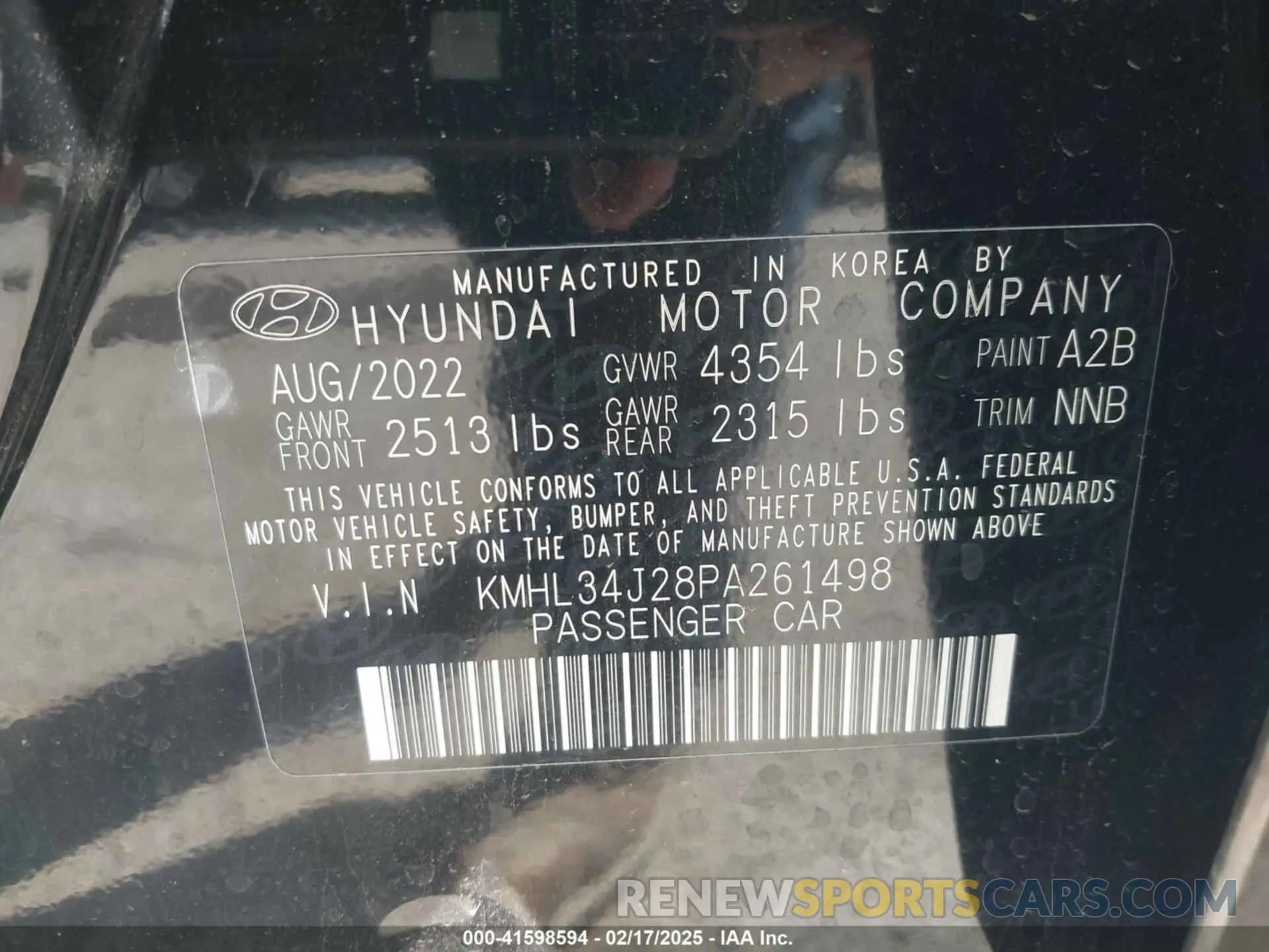 9 Photograph of a damaged car KMHL34J28PA261498 HYUNDAI SONATA 2023