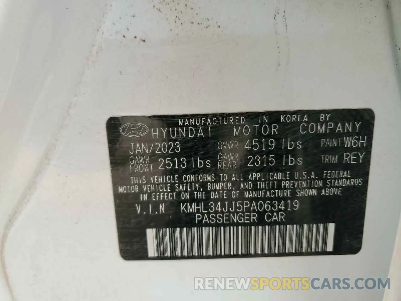 12 Photograph of a damaged car KMHL34JJ5PA063419 HYUNDAI SONATA 2023