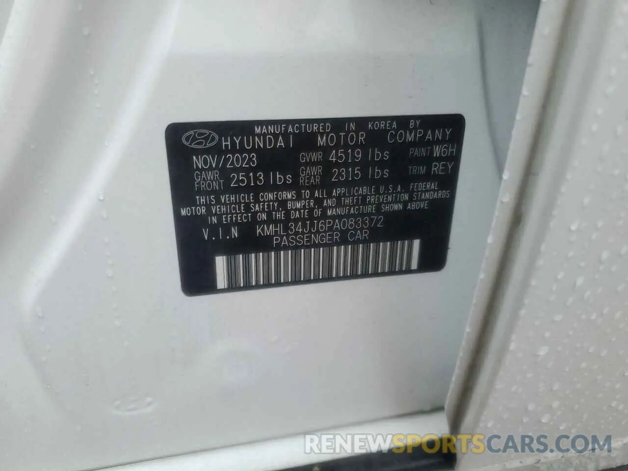 12 Photograph of a damaged car KMHL34JJ6PA083372 HYUNDAI SONATA 2023