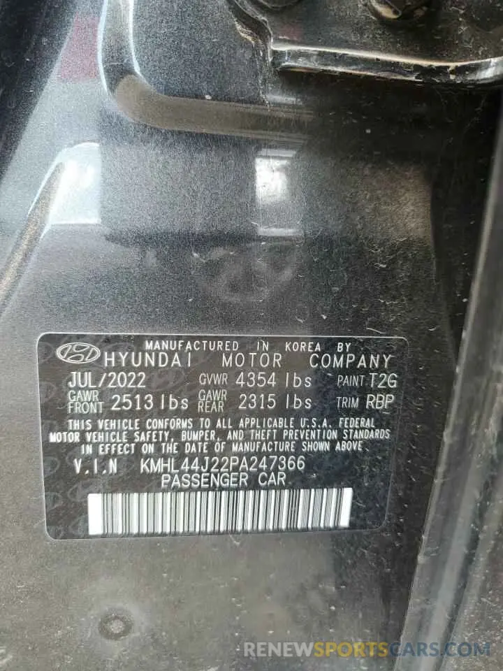 13 Фотография поврежденного автомобиля KMHL44J22PA247366 HYUNDAI SONATA 2023