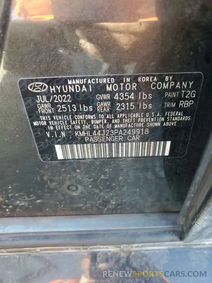 13 Photograph of a damaged car KMHL44J23PA249918 HYUNDAI SONATA 2023