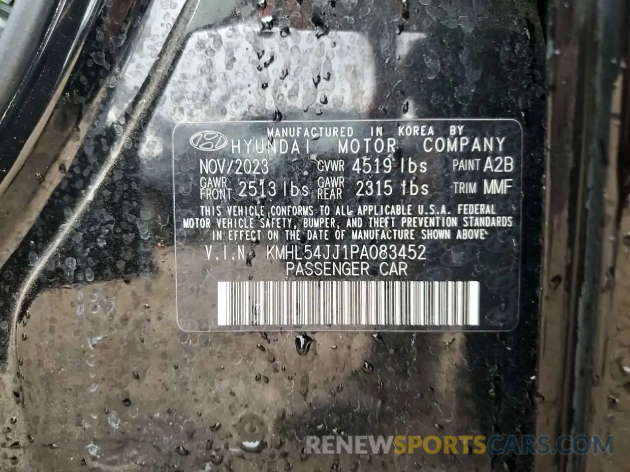 12 Photograph of a damaged car KMHL54JJ1PA083452 HYUNDAI SONATA 2023
