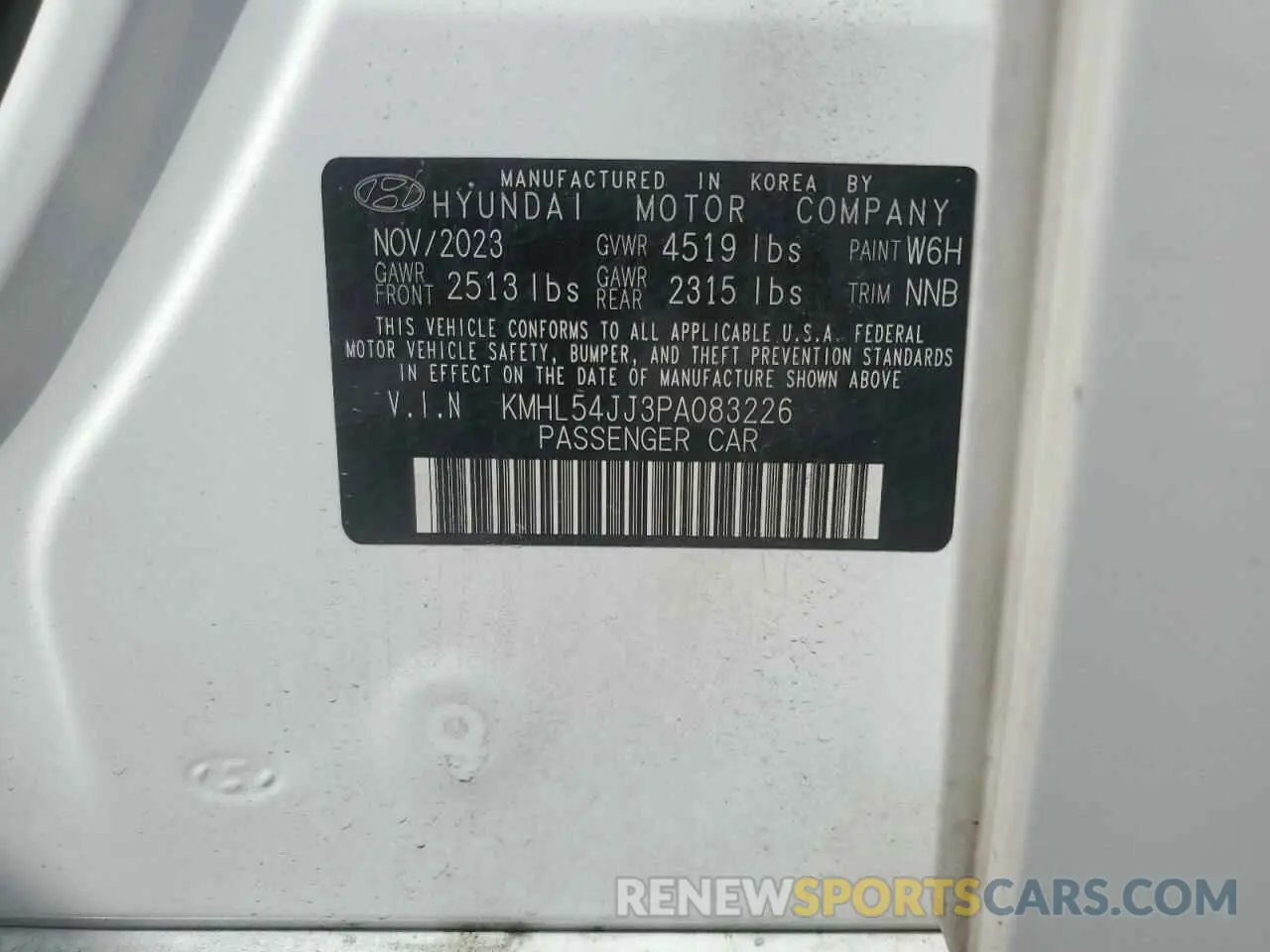 12 Фотография поврежденного автомобиля KMHL54JJ3PA083226 HYUNDAI SONATA 2023