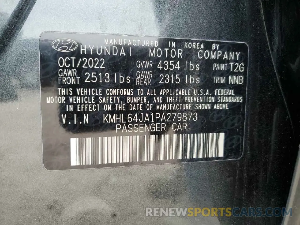 13 Photograph of a damaged car KMHL64JA1PA279873 HYUNDAI SONATA 2023