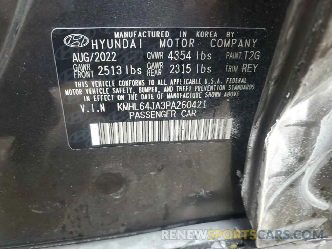 12 Фотография поврежденного автомобиля KMHL64JA3PA260421 HYUNDAI SONATA 2023