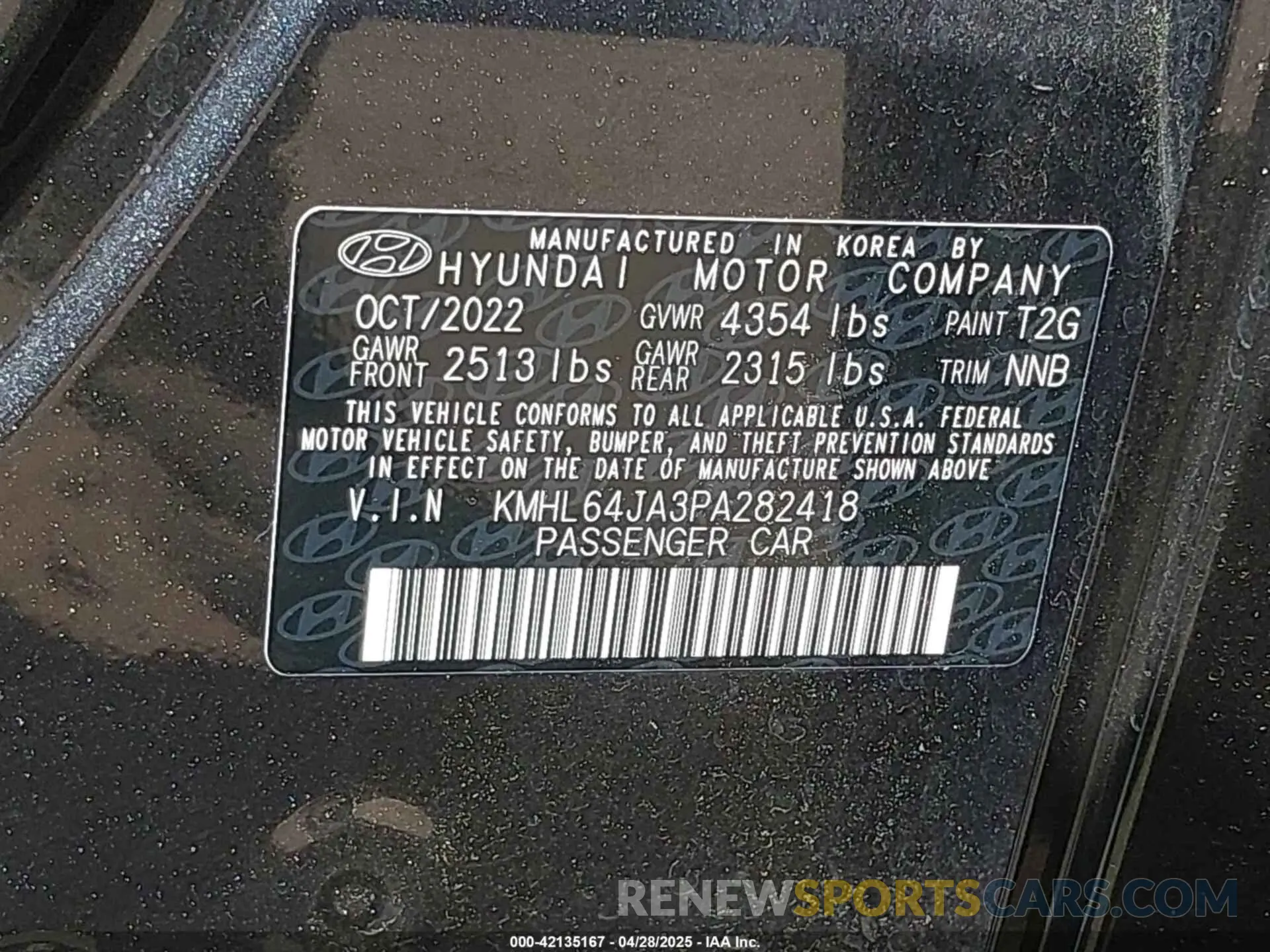 9 Photograph of a damaged car KMHL64JA3PA282418 HYUNDAI SONATA 2023
