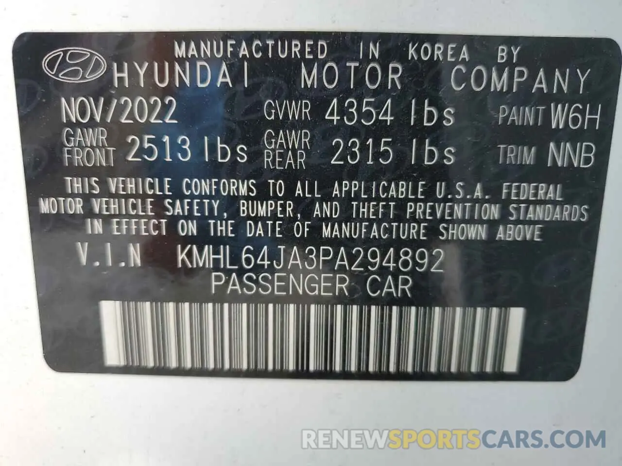 15 Photograph of a damaged car KMHL64JA3PA294892 HYUNDAI SONATA 2023