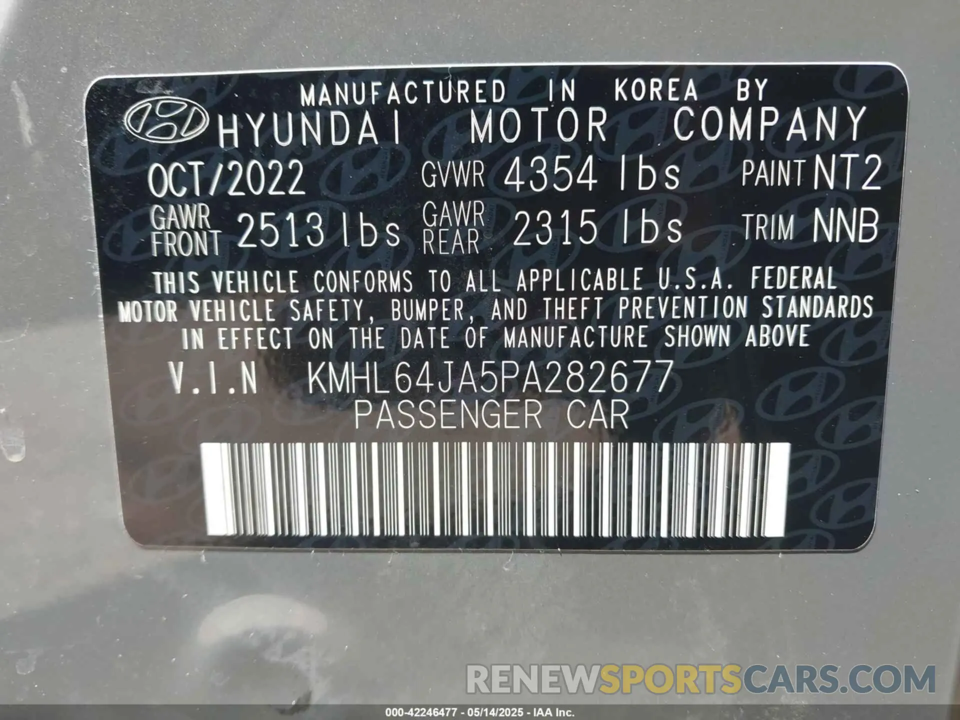 9 Photograph of a damaged car KMHL64JA5PA282677 HYUNDAI SONATA 2023