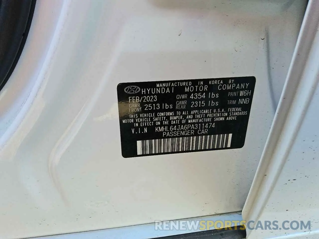 12 Photograph of a damaged car KMHL64JA6PA311474 HYUNDAI SONATA 2023