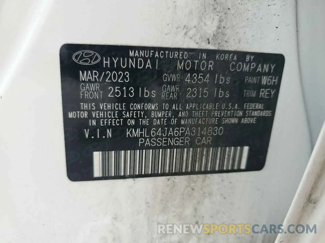 12 Фотография поврежденного автомобиля KMHL64JA6PA314830 HYUNDAI SONATA 2023