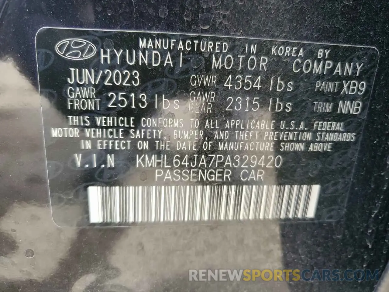13 Фотография поврежденного автомобиля KMHL64JA7PA329420 HYUNDAI SONATA 2023