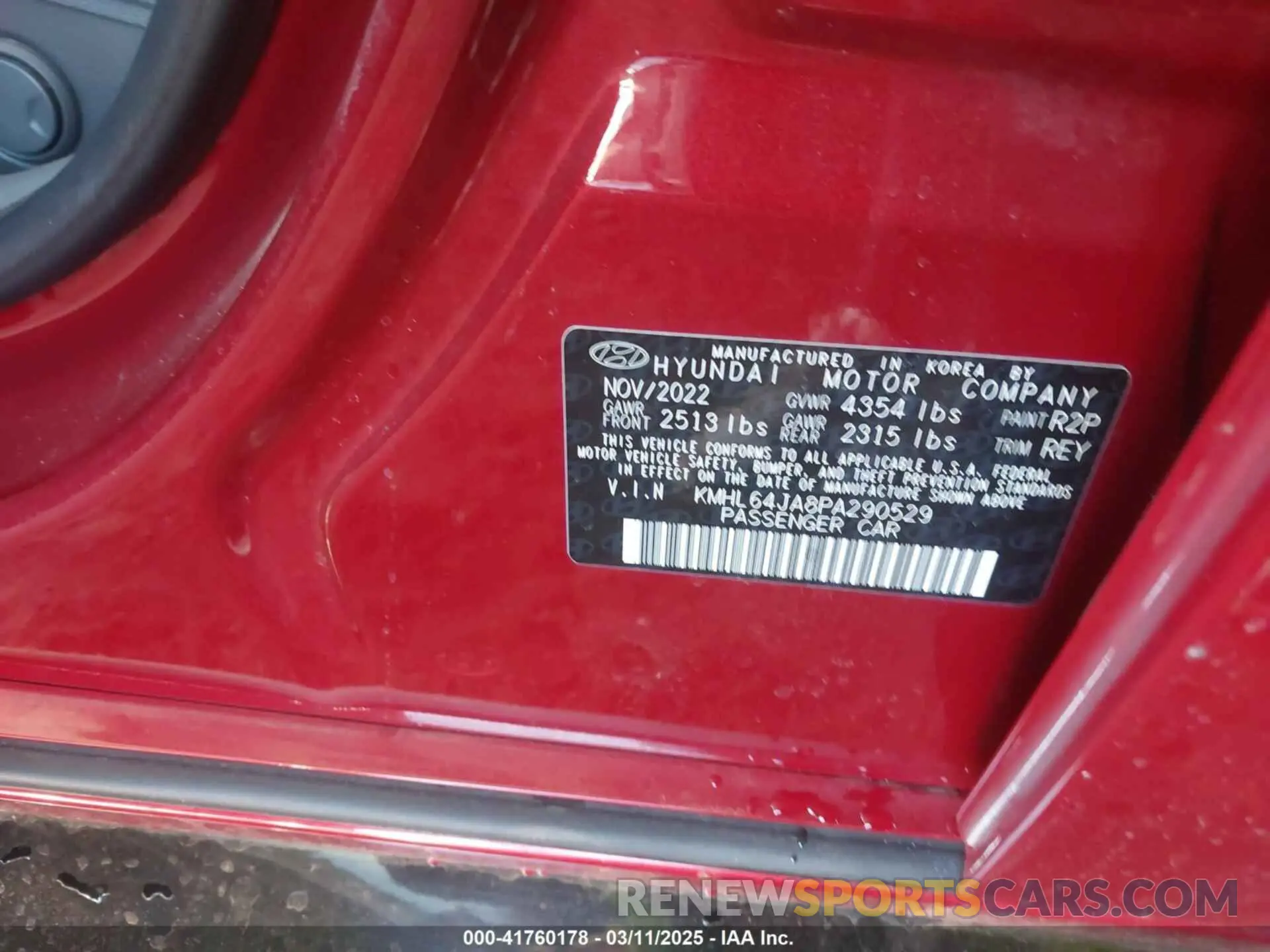 9 Photograph of a damaged car KMHL64JA8PA290529 HYUNDAI SONATA 2023