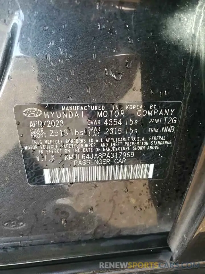 12 Фотография поврежденного автомобиля KMHL64JA8PA317969 HYUNDAI SONATA 2023