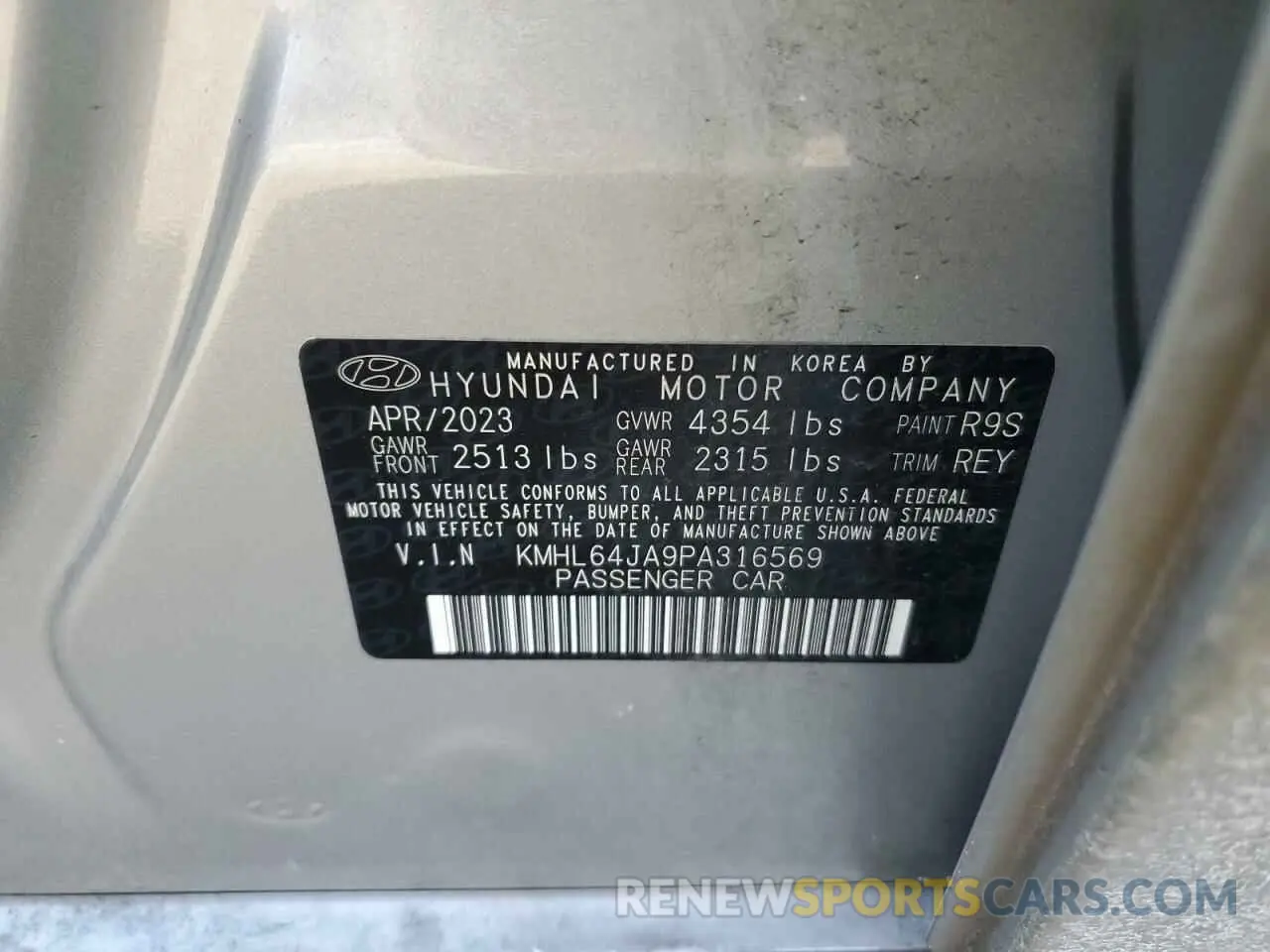 12 Фотография поврежденного автомобиля KMHL64JA9PA316569 HYUNDAI SONATA 2023