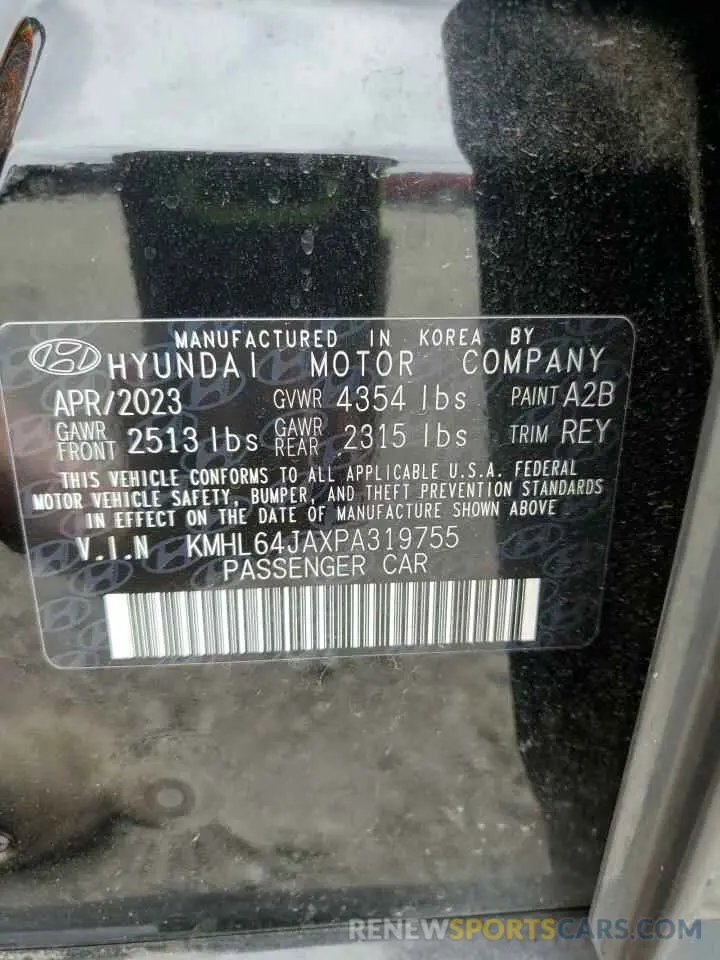 12 Photograph of a damaged car KMHL64JAXPA319755 HYUNDAI SONATA 2023