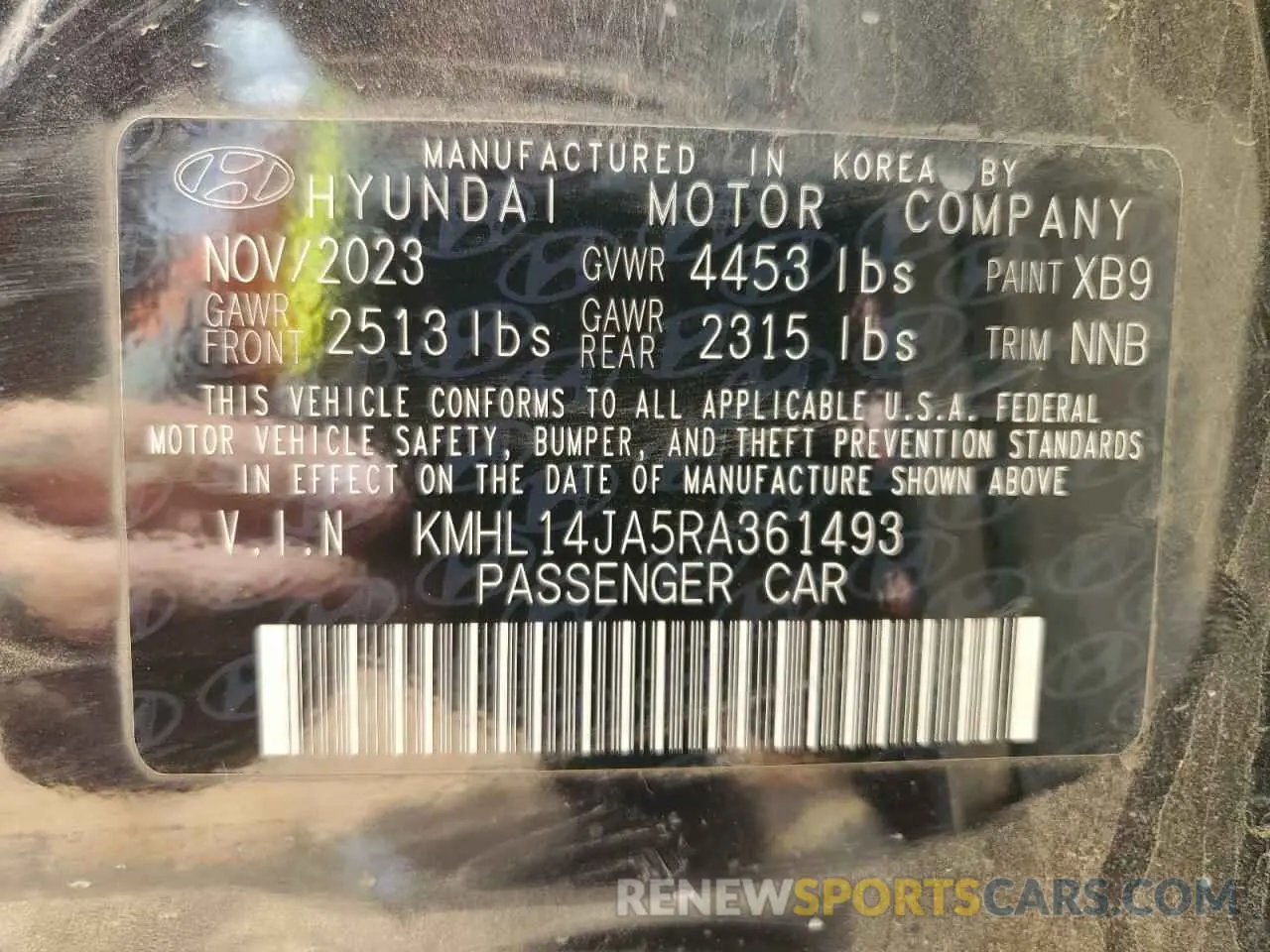 12 Photograph of a damaged car KMHL14JA5RA361493 HYUNDAI SONATA 2024