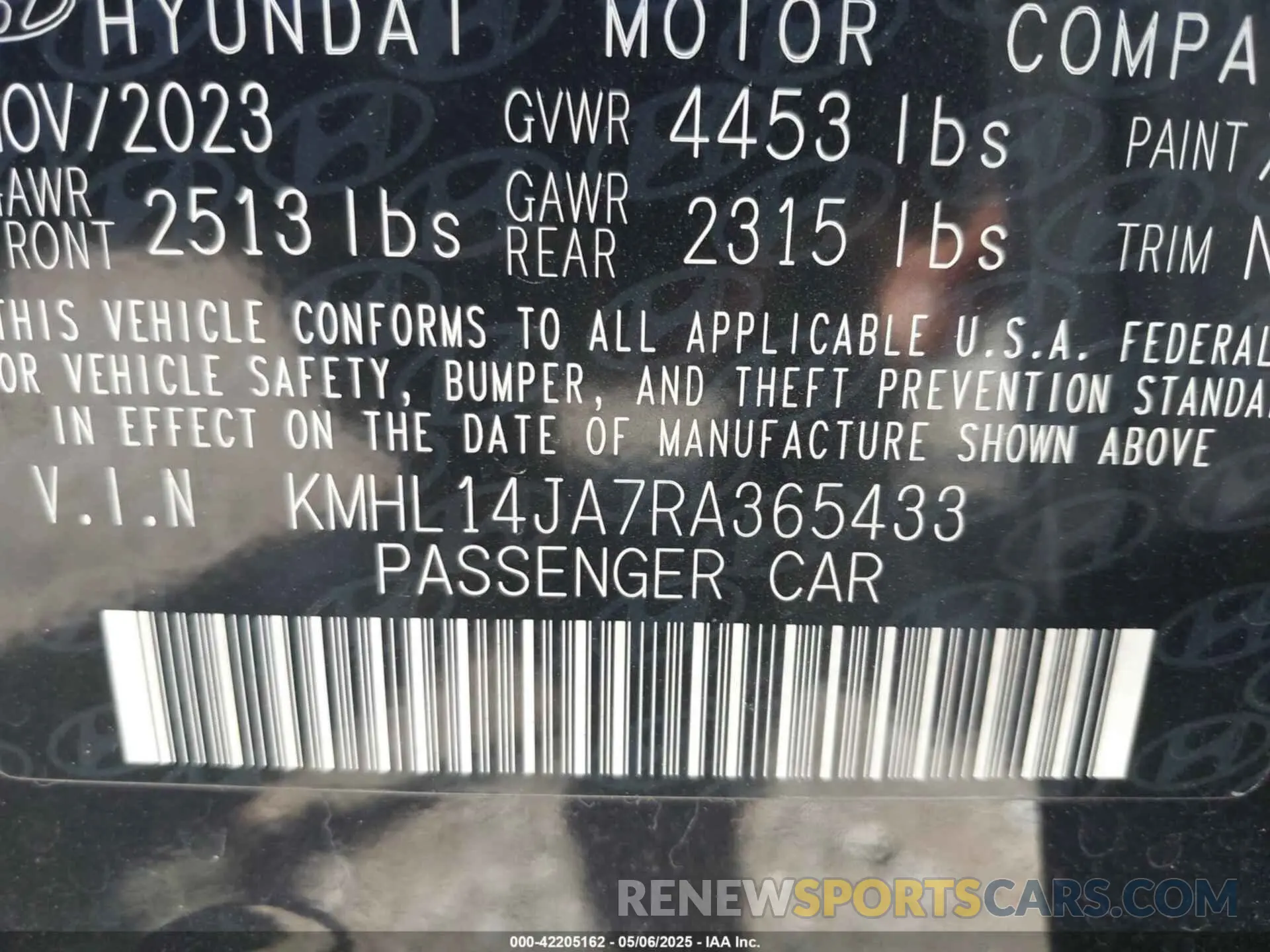 9 Photograph of a damaged car KMHL14JA7RA365433 HYUNDAI SONATA 2024