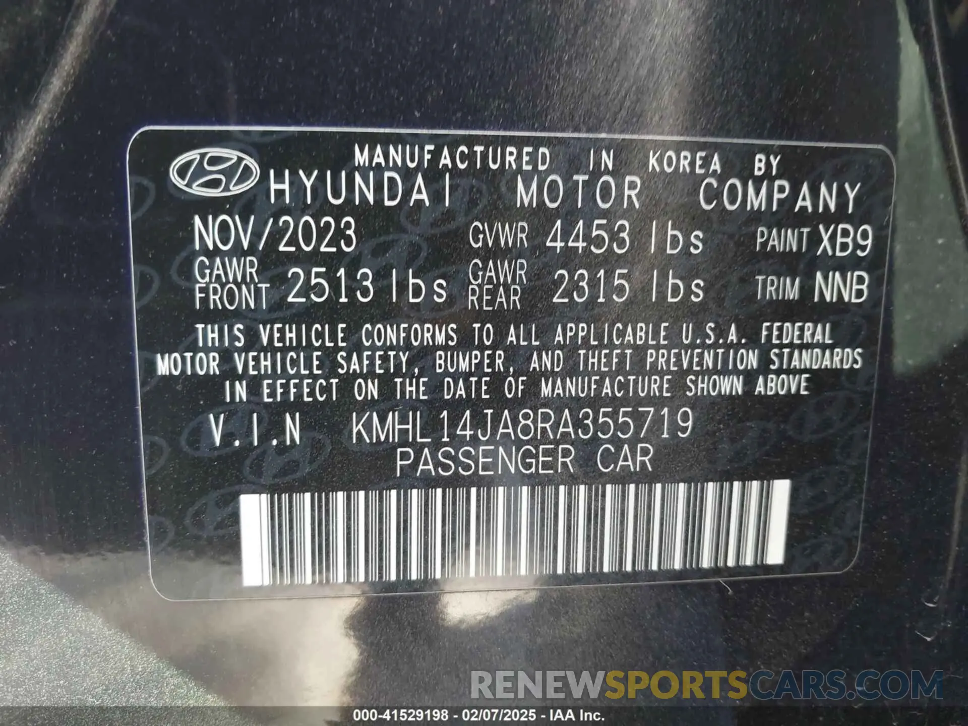 9 Photograph of a damaged car KMHL14JA8RA355719 HYUNDAI SONATA 2024