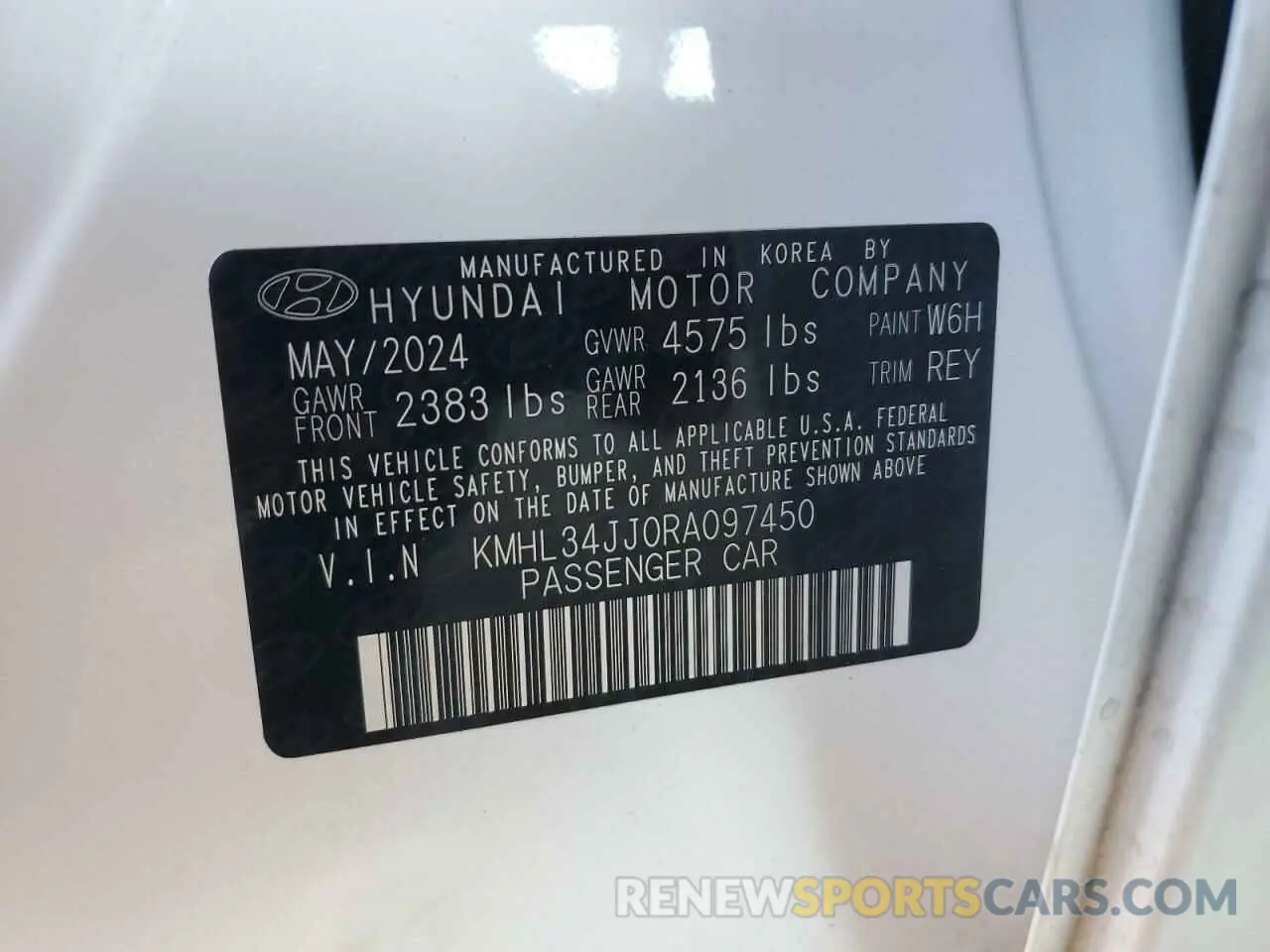 13 Фотография поврежденного автомобиля KMHL34JJ0RA097450 HYUNDAI SONATA 2024