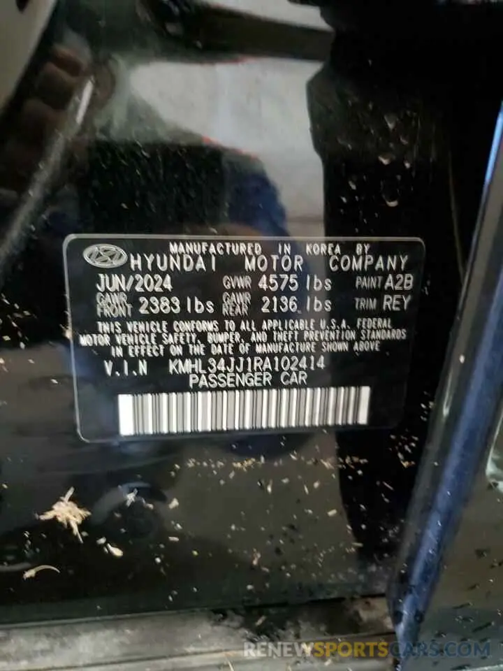 12 Фотография поврежденного автомобиля KMHL34JJ1RA102414 HYUNDAI SONATA 2024