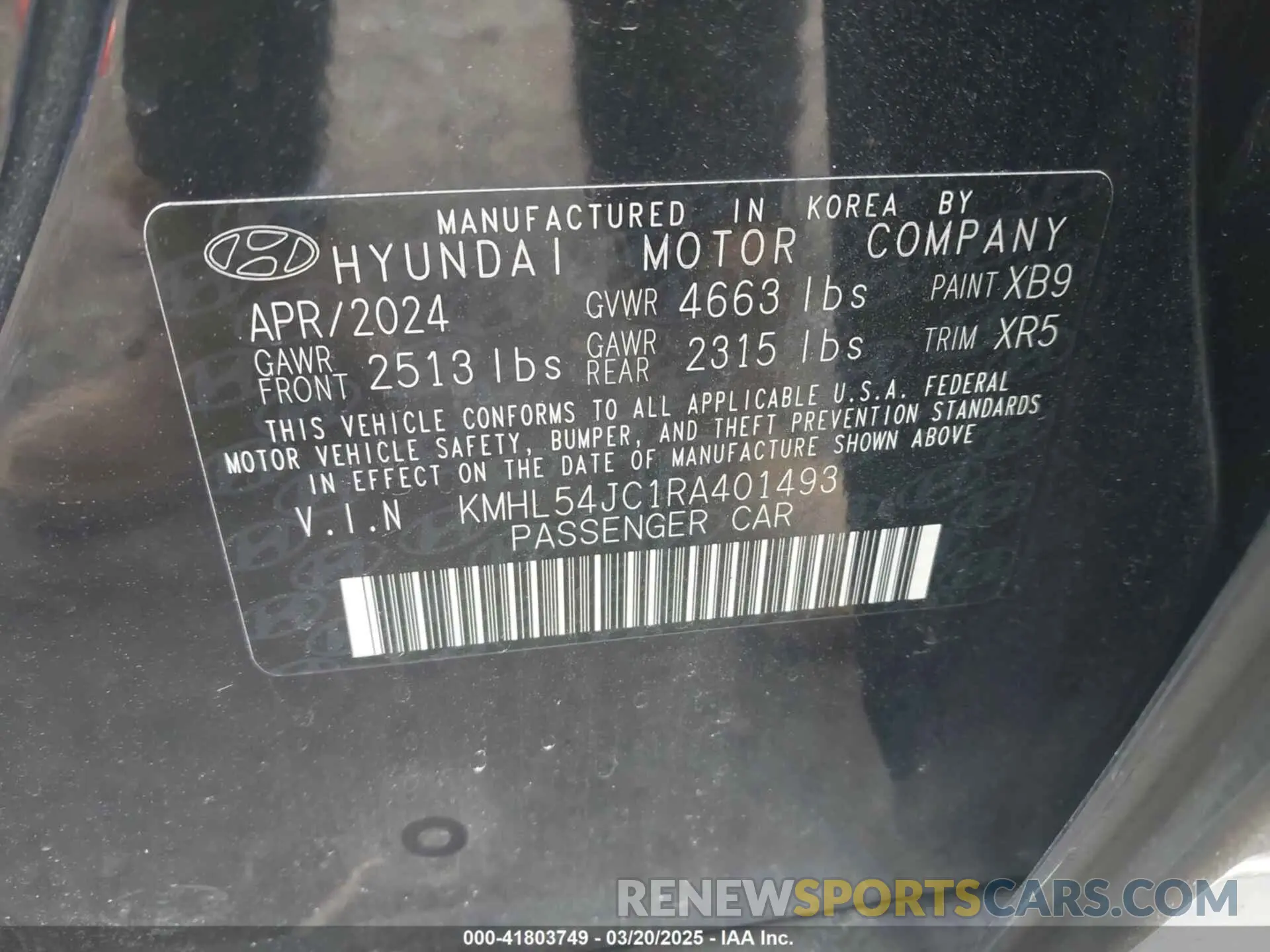 9 Фотография поврежденного автомобиля KMHL54JC1RA401493 HYUNDAI SONATA 2024