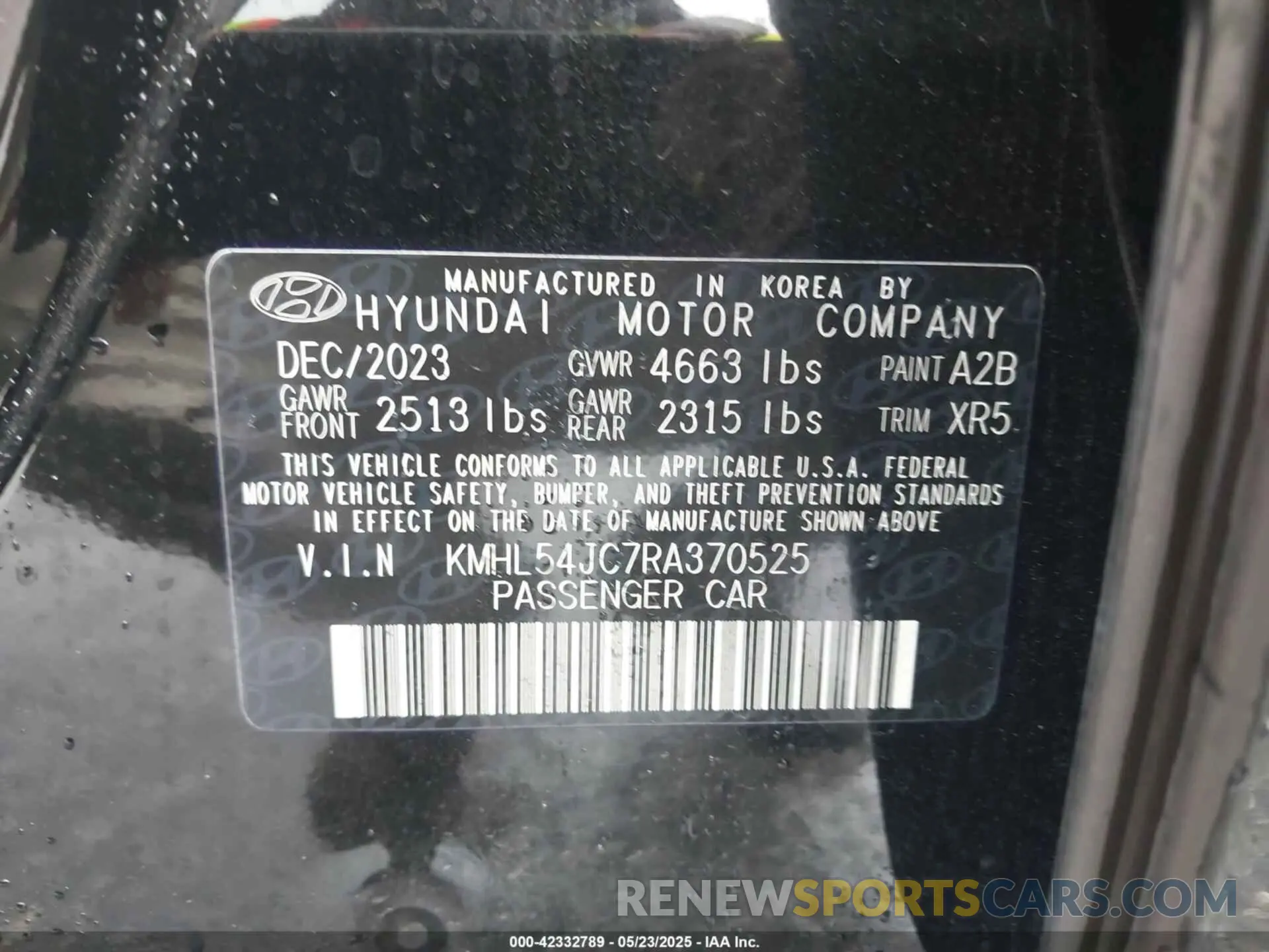 9 Фотография поврежденного автомобиля KMHL54JC7RA370525 HYUNDAI SONATA 2024
