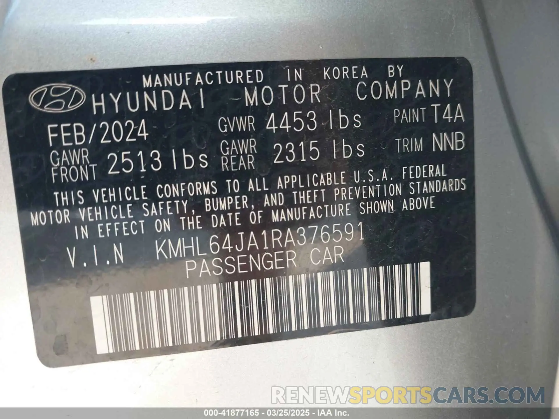 9 Фотография поврежденного автомобиля KMHL64JA1RA376591 HYUNDAI SONATA 2024