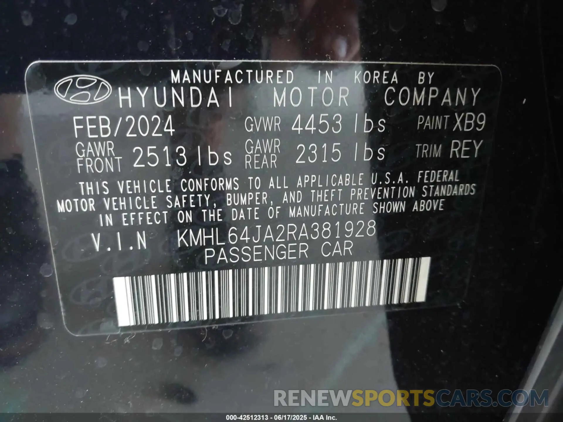 9 Photograph of a damaged car KMHL64JA2RA381928 HYUNDAI SONATA 2024