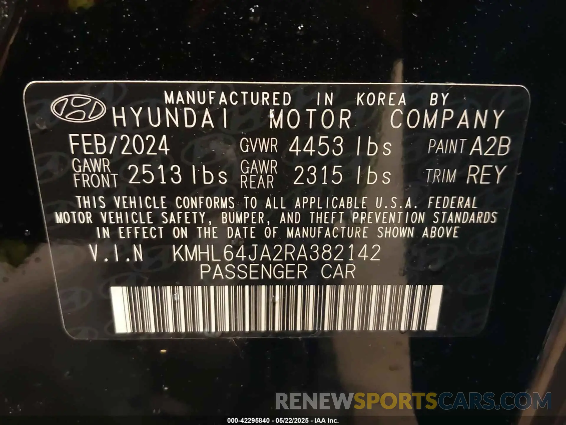 9 Фотография поврежденного автомобиля KMHL64JA2RA382142 HYUNDAI SONATA 2024