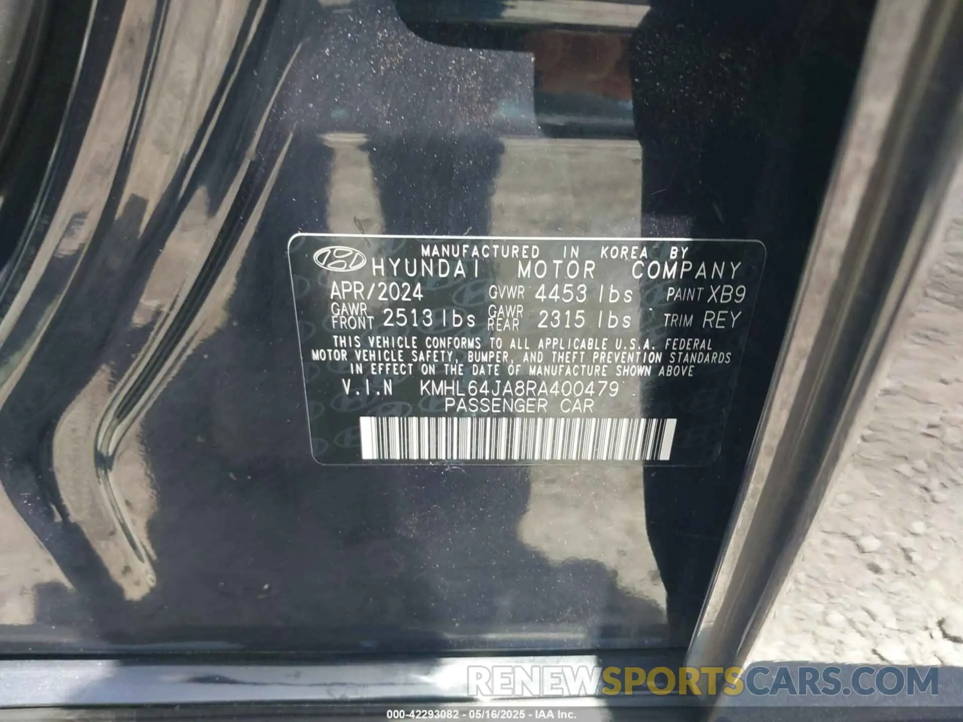9 Photograph of a damaged car KMHL64JA8RA400479 HYUNDAI SONATA 2024