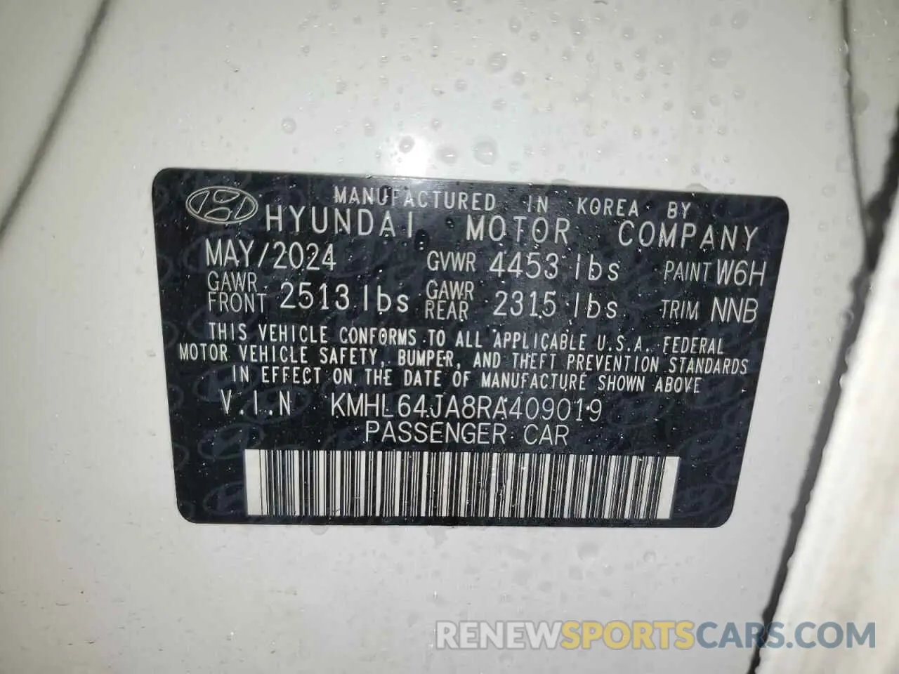 12 Фотография поврежденного автомобиля KMHL64JA8RA409019 HYUNDAI SONATA 2024