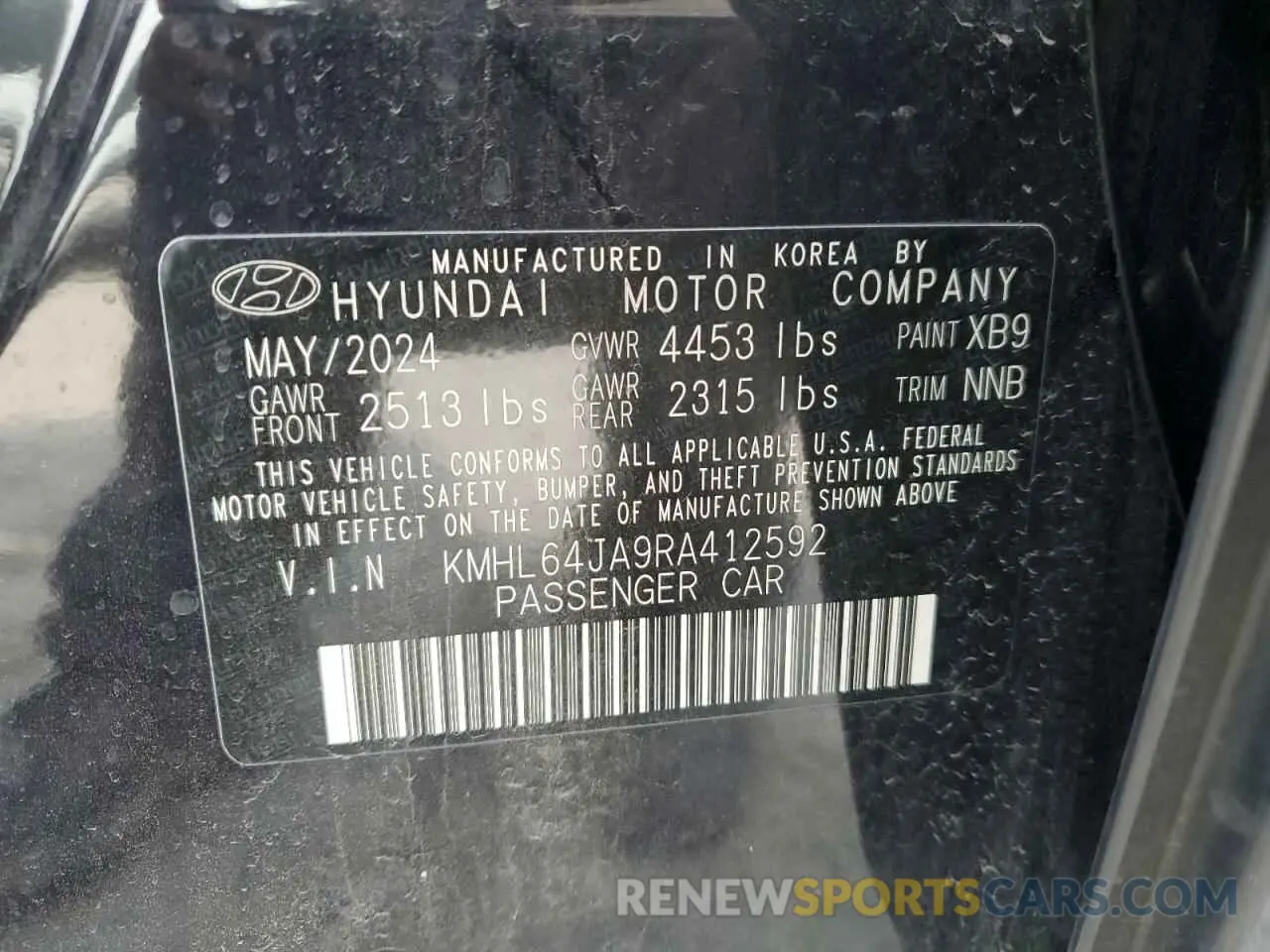 13 Фотография поврежденного автомобиля KMHL64JA9RA412592 HYUNDAI SONATA 2024