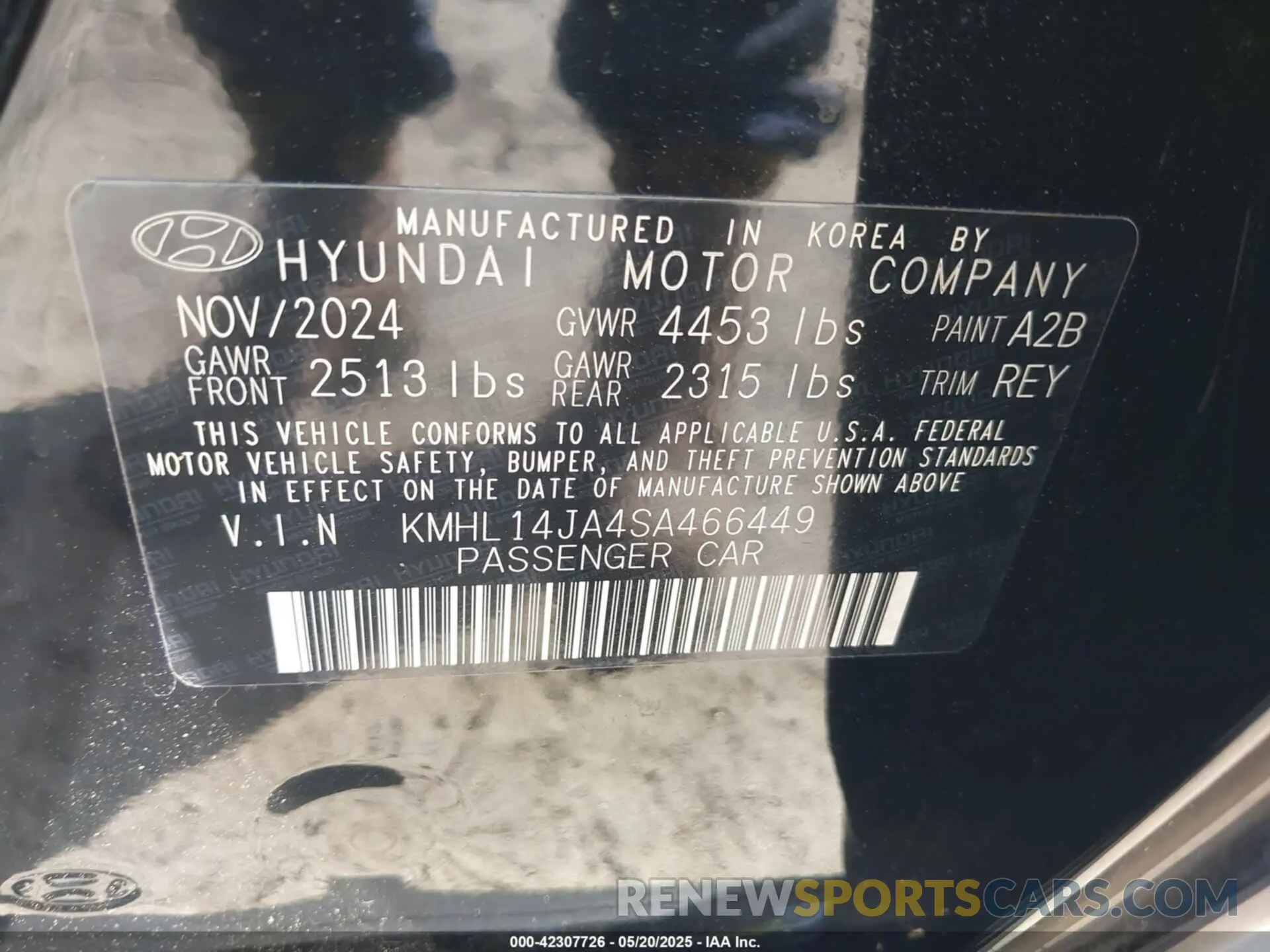 9 Photograph of a damaged car KMHL14JA4SA466449 HYUNDAI SONATA 2025