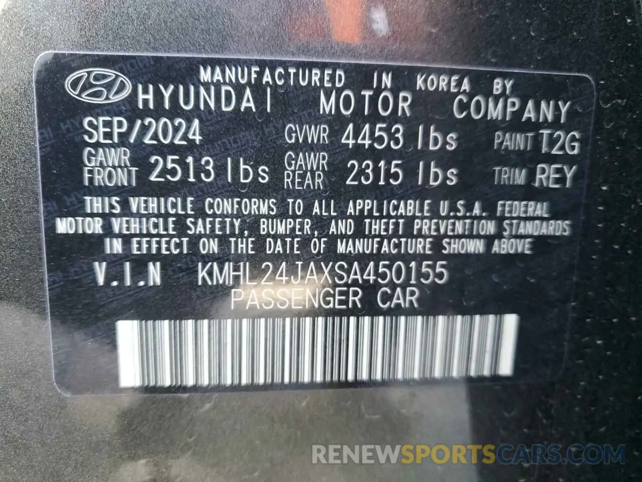 12 Фотография поврежденного автомобиля KMHL24JAXSA450155 HYUNDAI SONATA 2025