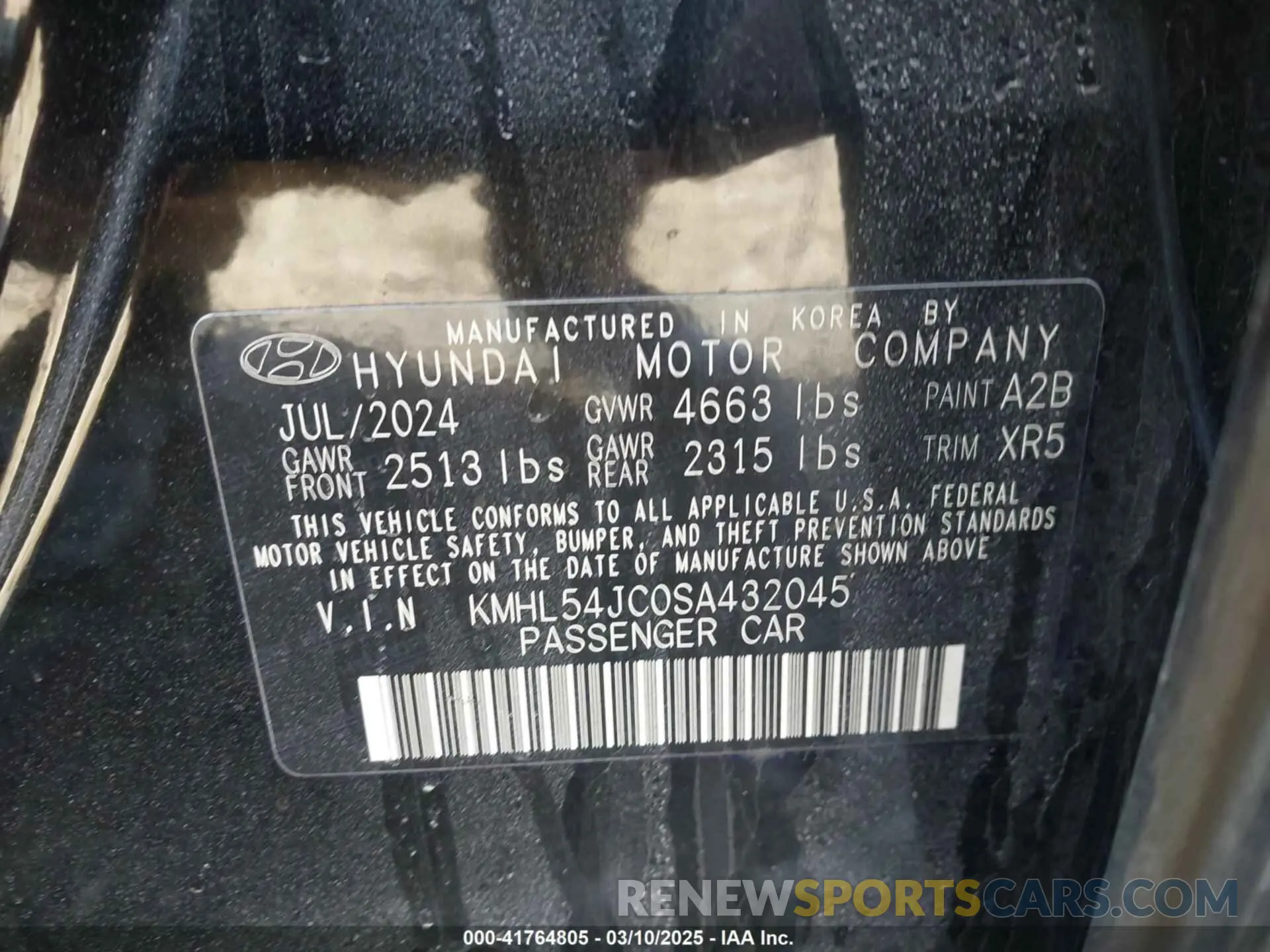 9 Photograph of a damaged car KMHL54JC0SA432045 HYUNDAI SONATA 2025