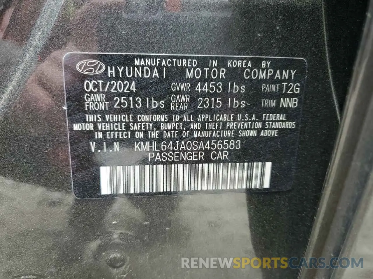 12 Photograph of a damaged car KMHL64JA0SA456583 HYUNDAI SONATA 2025