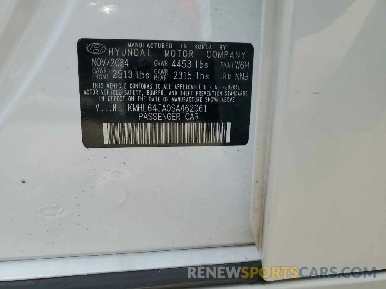 13 Photograph of a damaged car KMHL64JA0SA462061 HYUNDAI SONATA 2025