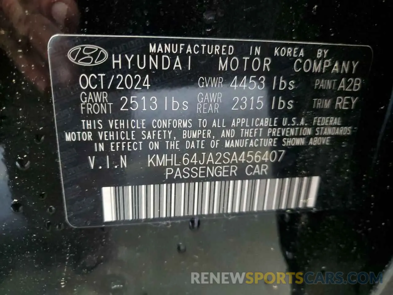 13 Photograph of a damaged car KMHL64JA2SA456407 HYUNDAI SONATA 2025