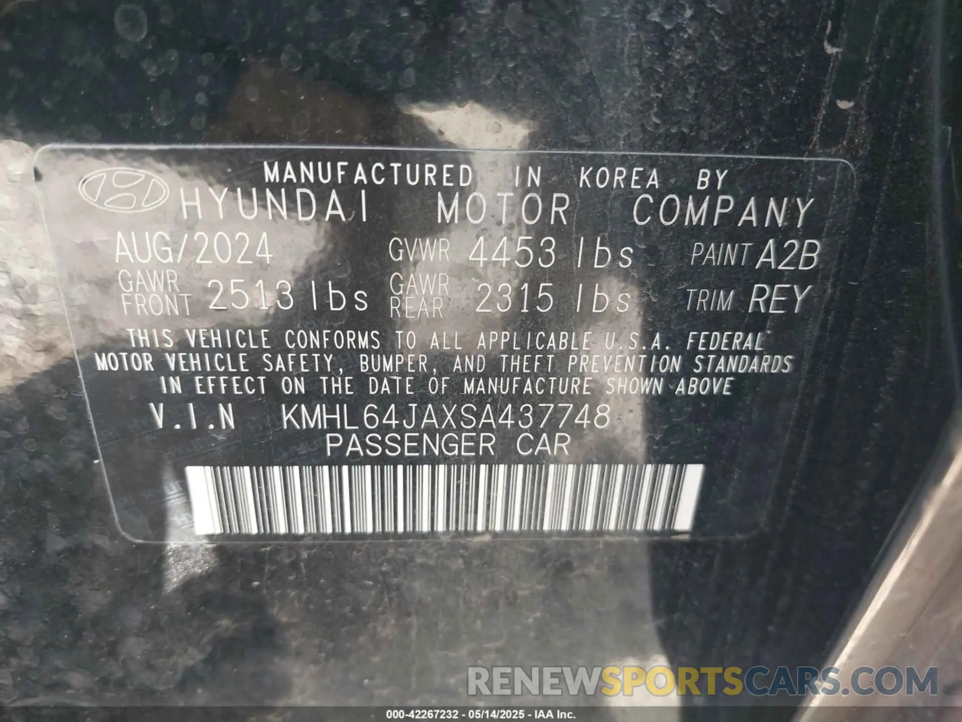 9 Photograph of a damaged car KMHL64JAXSA437748 HYUNDAI SONATA 2025
