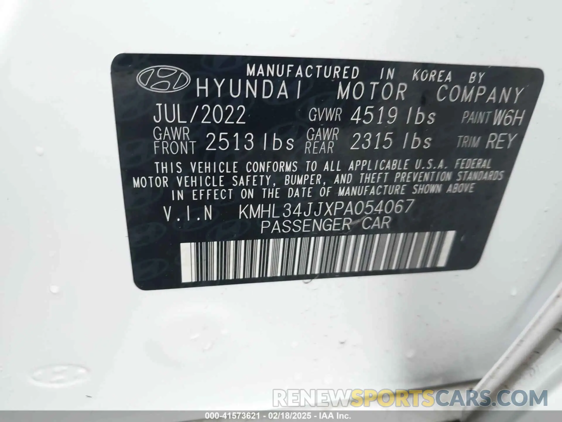 9 Фотография поврежденного автомобиля KMHL34JJXPA054067 HYUNDAI SONATA HYBRID 2023