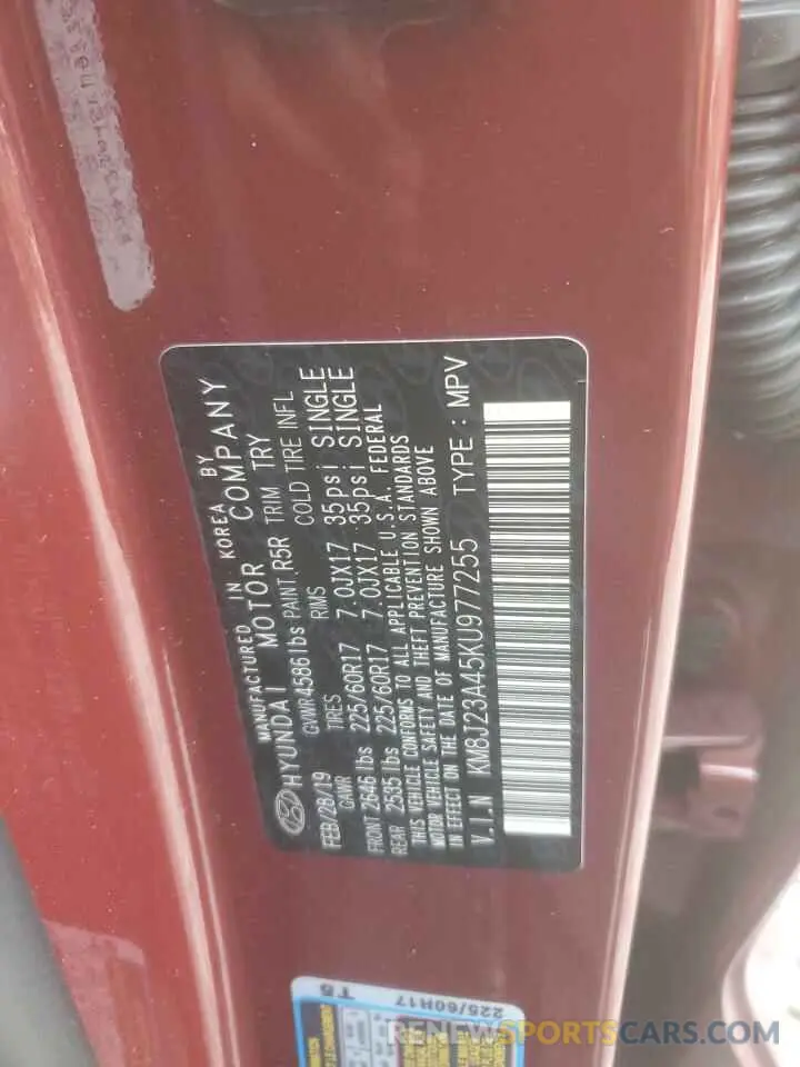 15 Photograph of a damaged car KM8J23A45KU977255 HYUNDAI TUCSON 2019