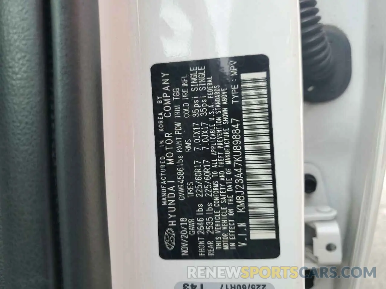 14 Фотография поврежденного автомобиля KM8J23A47KU898847 HYUNDAI TUCSON 2019