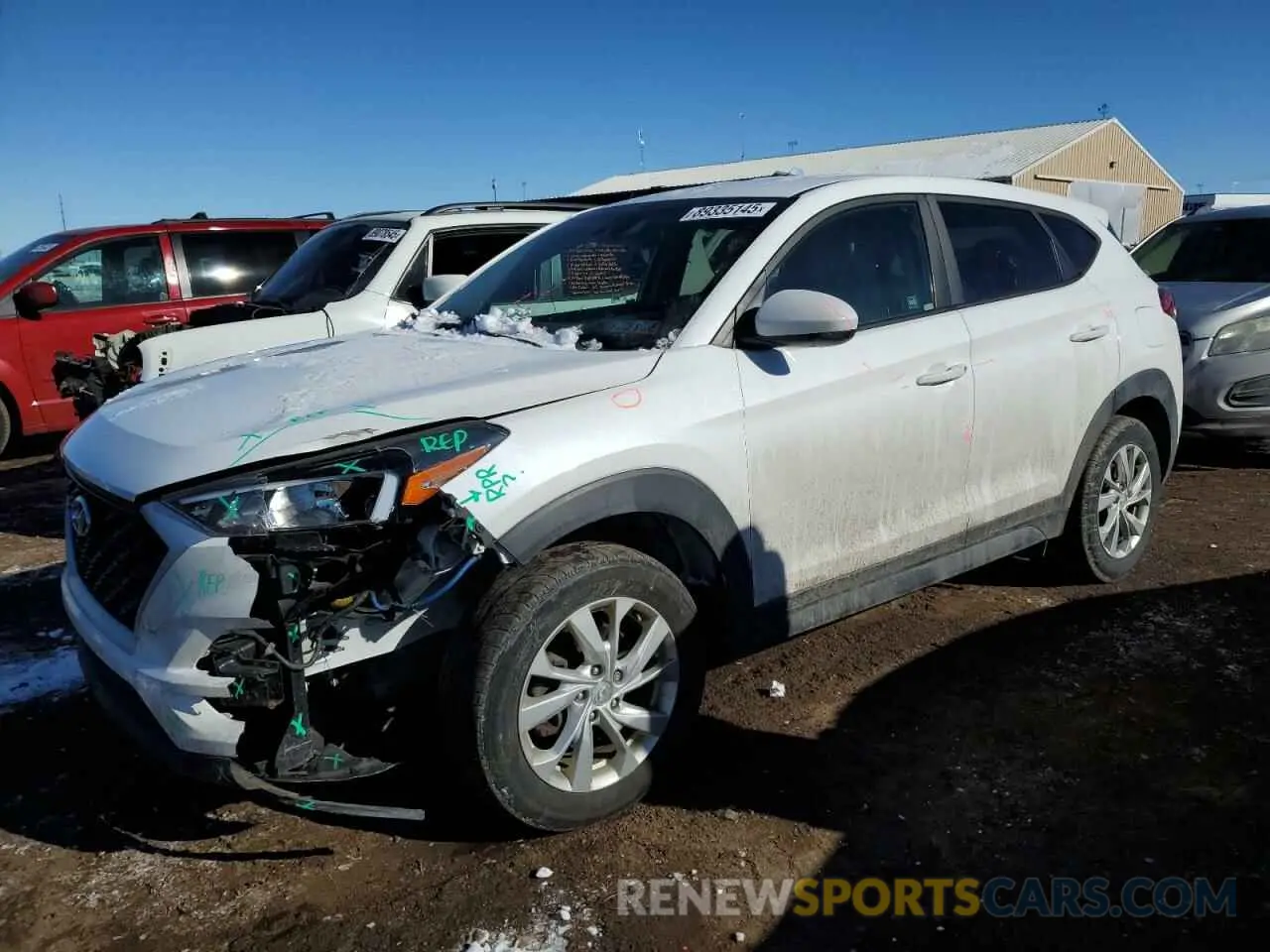 1 Photograph of a damaged car KM8J2CA43KU965668 HYUNDAI TUCSON 2019