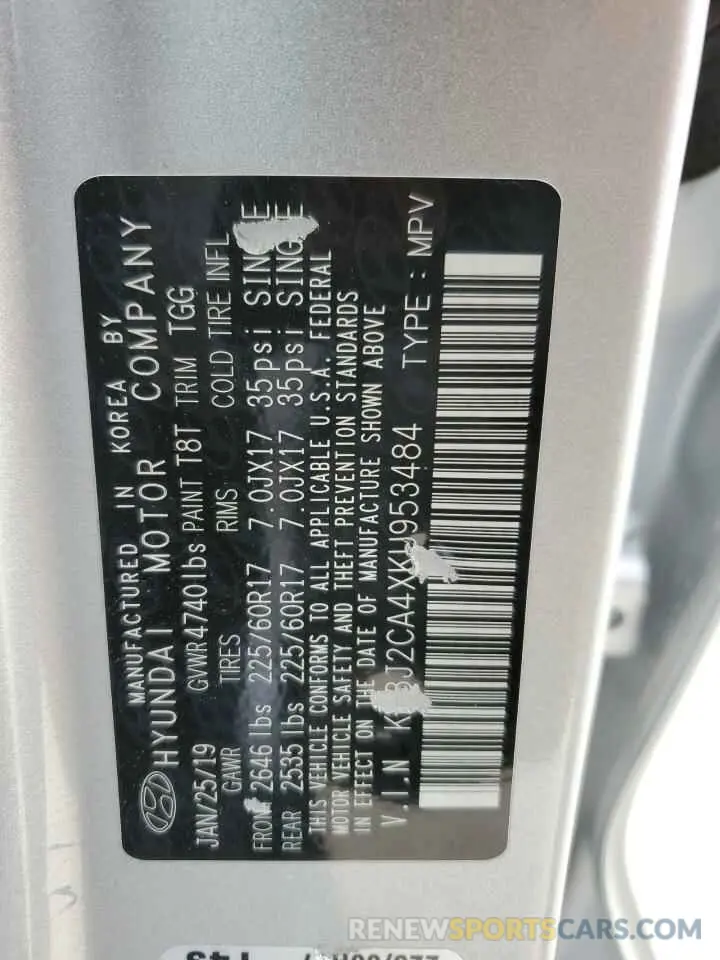 14 Photograph of a damaged car KM8J2CA4XKU953484 HYUNDAI TUCSON 2019