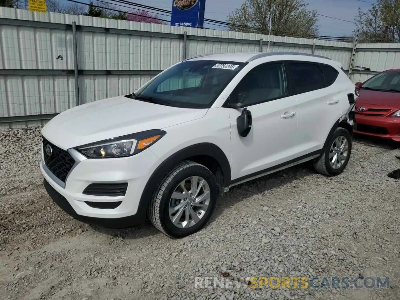 1 Photograph of a damaged car KM8J33A43KU013959 HYUNDAI TUCSON 2019