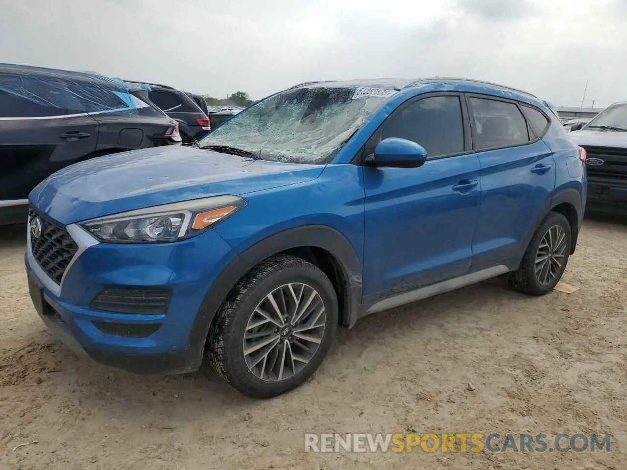 1 Photograph of a damaged car KM8J33AL8KU983507 HYUNDAI TUCSON 2019