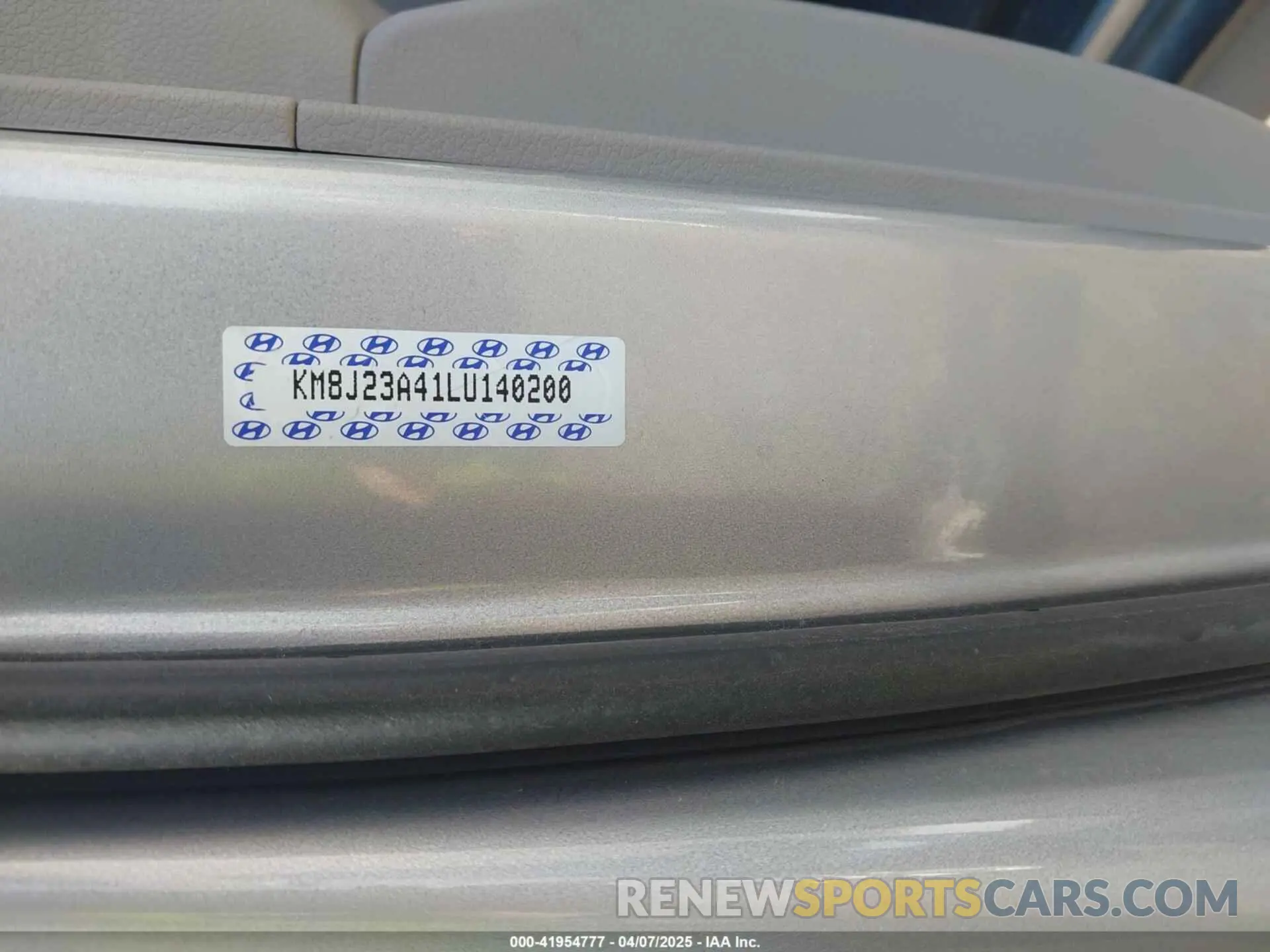 9 Фотография поврежденного автомобиля KM8J23A41LU140200 HYUNDAI TUCSON 2020