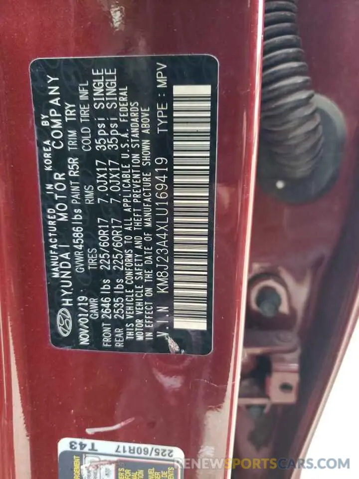 13 Photograph of a damaged car KM8J23A4XLU169419 HYUNDAI TUCSON 2020