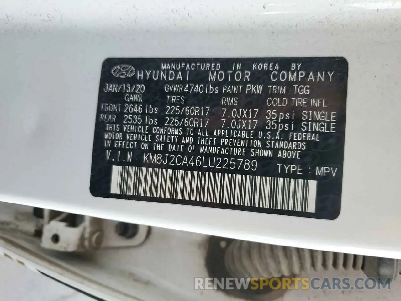 16 Photograph of a damaged car KM8J2CA46LU225789 HYUNDAI TUCSON 2020