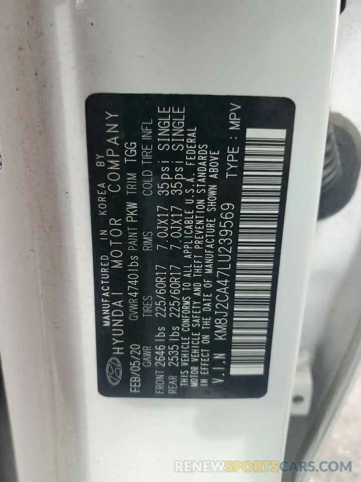 14 Photograph of a damaged car KM8J2CA47LU239569 HYUNDAI TUCSON 2020